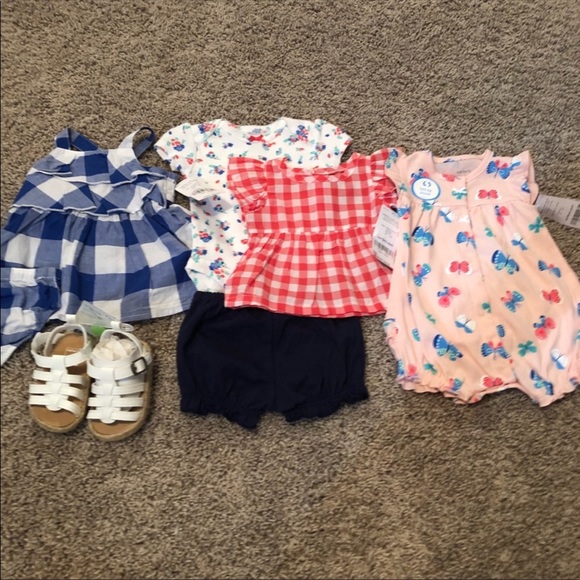Carter's Other - 7 items! Shirts shorts dress romper sandals, NB